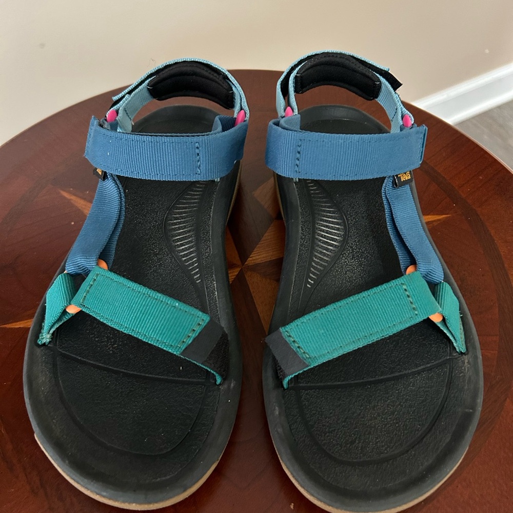 Teva Blue and Green strap Sandals